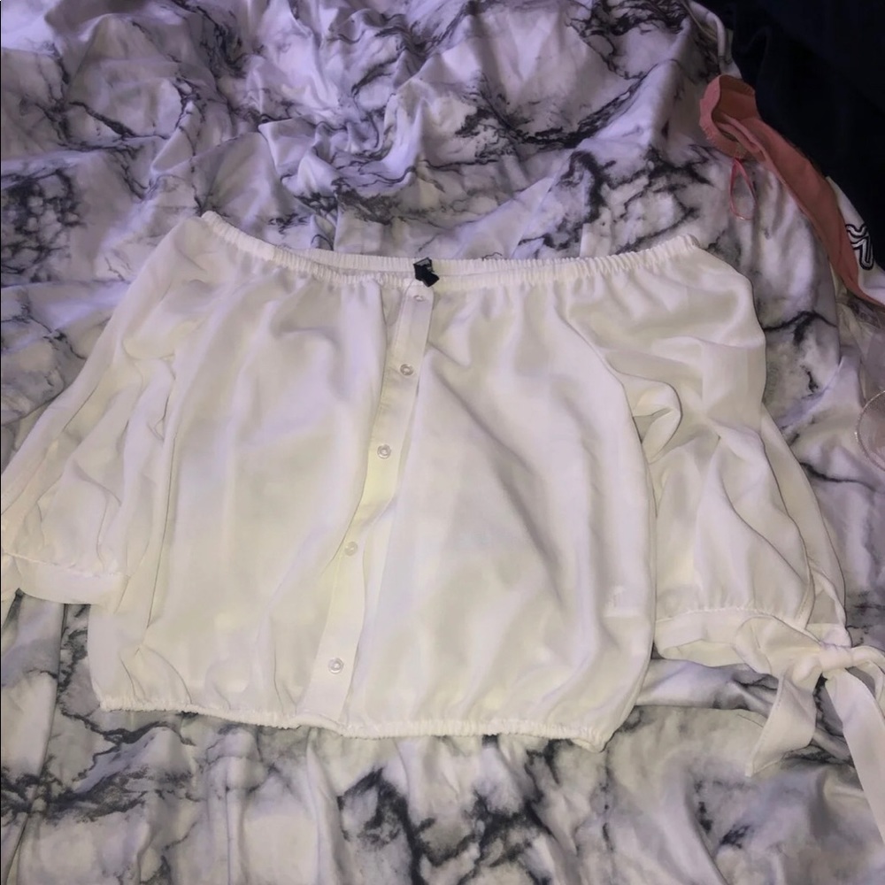 white off the shoulder blouse